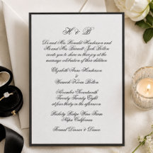 Boda con Monograma de Letra Script Negra Tradicion