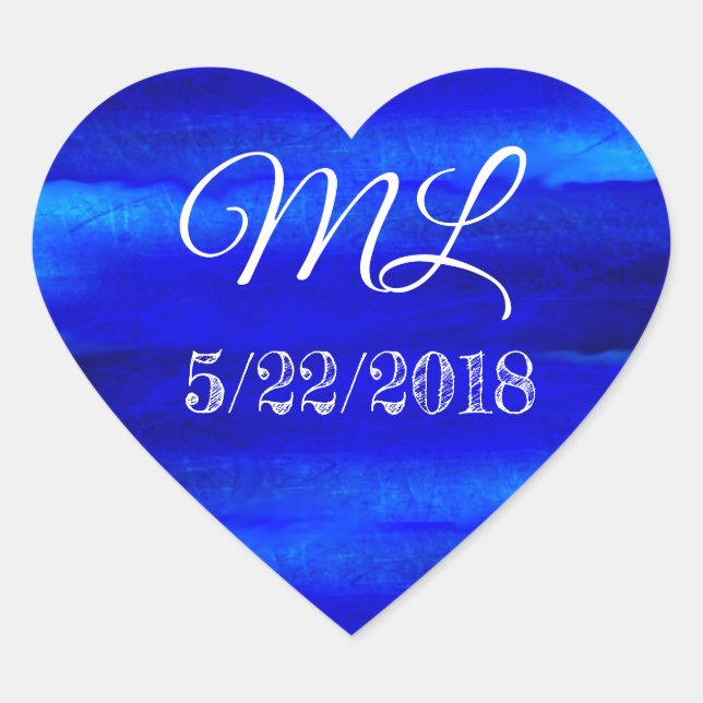 Boda con Pegatinas del Corazón de Novia y Groom (Anverso)