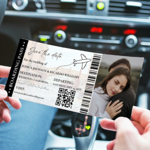 Boda con tarjeta de embarque de playa excepto el b