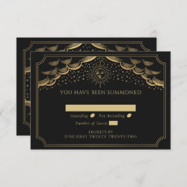 Boda con tarjeta Gold Sun y Moon Tarot RSVP