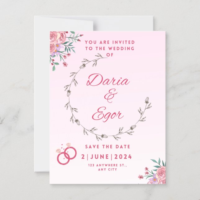 Boda con tarjeta magnética ahorra la invitación de (Anverso)