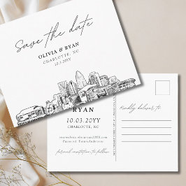 Boda con tarjeta postal Charlotte Save the Date