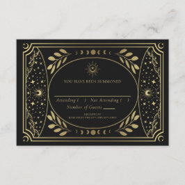 Boda con tarjeta Tarot elegante de oro RSVP
