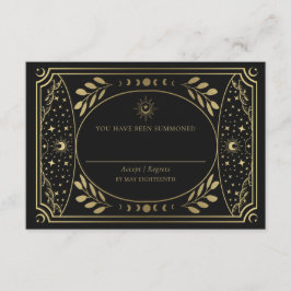 Boda con tarjeta Tarot elegante de oro RSVP