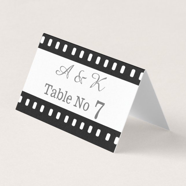 Boda Con Un Tema De Película En Tarjeta de asiento (Anverso)