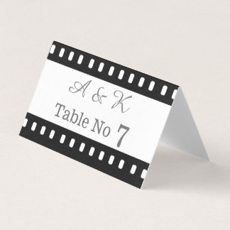 Boda Con Un Tema De Película En Tarjeta de asiento