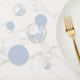 Boda Confetti de la hoja de pavo real azul claro