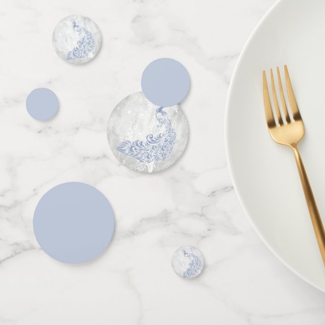 Boda Confetti de la hoja de pavo real azul claro (Grupo)