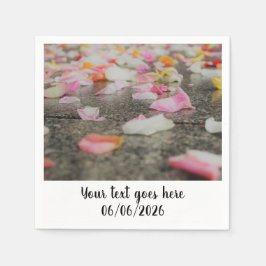 boda confetti rosa petal servilleta