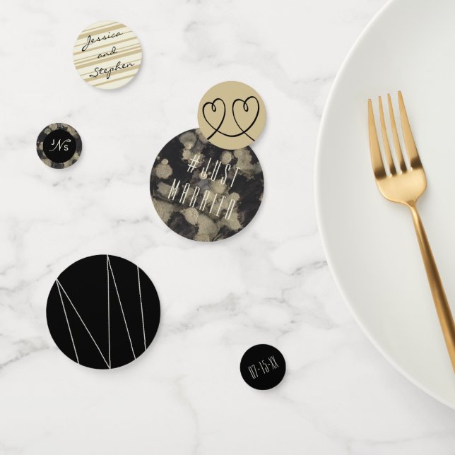 Boda Confetti Shades de oro y negro (Grupo)