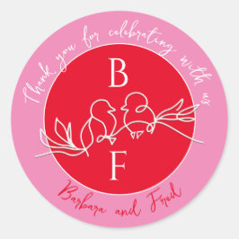 Boda contemporáneo gracias Pegatinas por favores