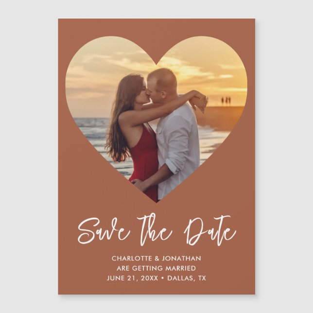 Boda Corazón Guardar La Tarjeta Magnética De Fotos (Anverso)