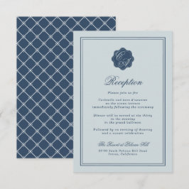 Boda Costera Tarjeta de Recepción con Monograma en
