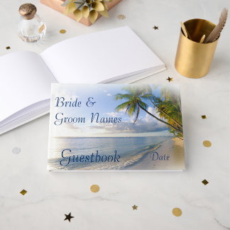 Boda costero tropical de playa o libro de ducha