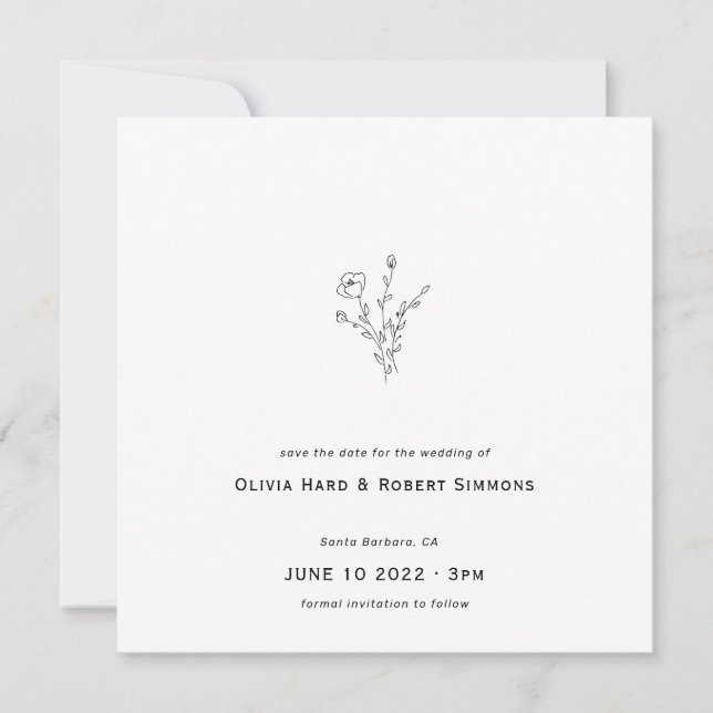 Boda cuadrado mínimo de flores rusas (Anverso)