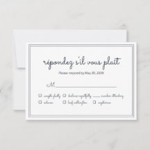 Boda Cursiva Simple minimalista RSVP