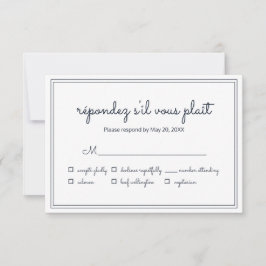 Boda Cursiva Simple minimalista RSVP