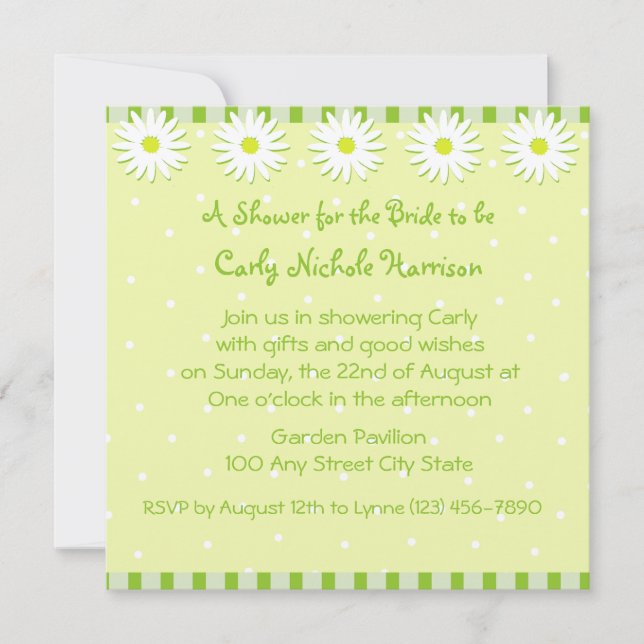 Boda Daisy/ Invitación a la ducha (Anverso)