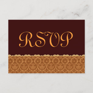Boda Damasco de Chocolate y Oro Vintage RSVP