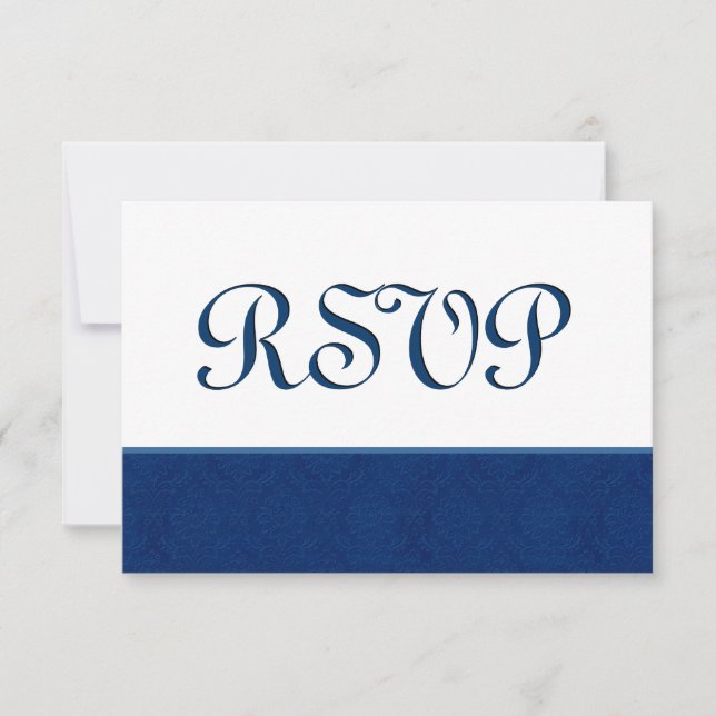 Boda Damask de Navy Blue RSVP C108 (Anverso)