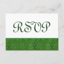 Boda Damask Green RSVP C103