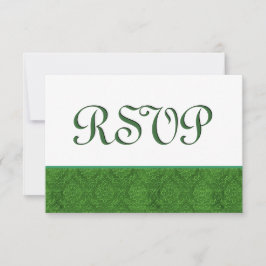 Boda Damask Green RSVP C103