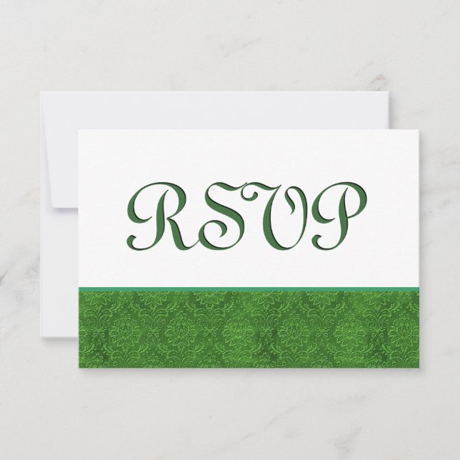Boda Damask Green RSVP C103 (Anverso)