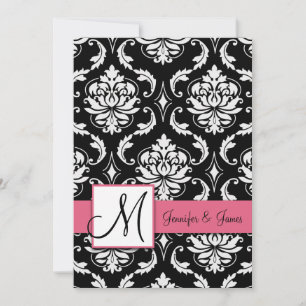 Boda Damask Monograma Invitaciones Honeysuckle