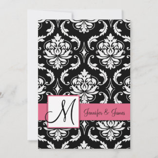 Boda Damask Monograma Invitaciones Honeysuckle