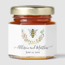 Boda de abeja de flor silvestre de acuarela