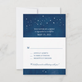 Boda de Acuarela Azul Marino Estrella Fugaz | RSVP