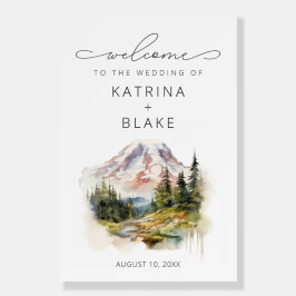 Boda de acuarela de Mount Rainier