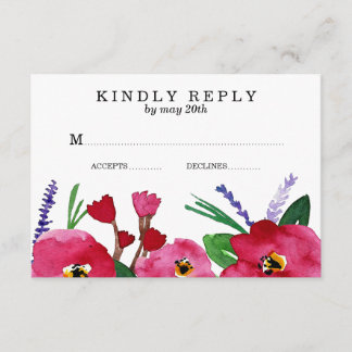 Boda de acuarela floral moderna | Tarjeta de confi