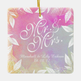 Boda de acuarela personalizada | Ornamento