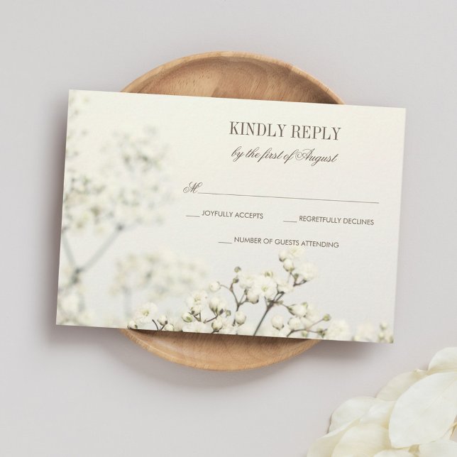Boda de aliento del bebé vintage suave RSVP (Subido por el creador)
