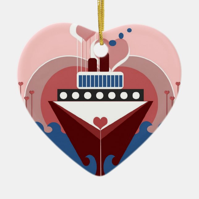 Boda de amor de crucero Favor de ornamento persona (Frente)