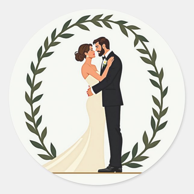 Boda de amor eterno Pegatina de pareja (Anverso)