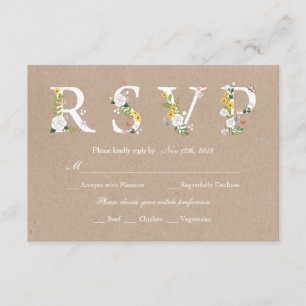 Boda de amor floral RSVP - fondo cambiable