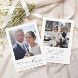 Boda de amor y agradecimiento moderno<br><div class="desc">Foto simple y moderna boda, tarjeta de agradecimiento con una foto adicional y texto personalizado en la parte posterior. Esta tarjeta se puede usar para un boda, ducha de novia, compromiso, aniversario o cualquier evento especial. Para una personalización más avanzada de este diseño, haga clic en el enlace Personalizar Más...</div>