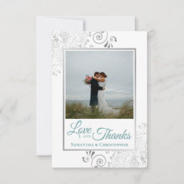 Boda de amor y agradecimiento Verde azulado y blan