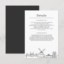 Boda de Ámsterdam | Invitación a detalles de invit