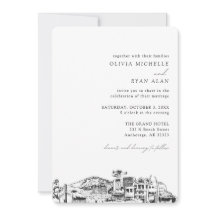 Boda de Anchorage Elegant Skyline Invitación