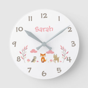 Boda de animales de Woodland Reloj de pared infant