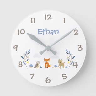 Boda de animales de Woodland Reloj de pared infant