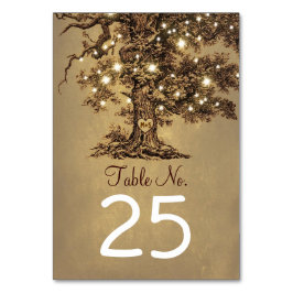 Boda de árbol antiguo Número de tarjetas de tabla