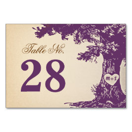Boda de árbol antiguo Número de tarjetas de tabla