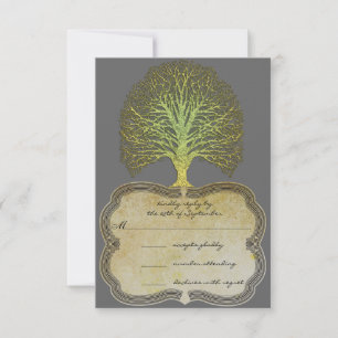 Boda de árbol de Damask de Swirl Gold Lime RSVP
