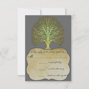 Boda de árbol de Damask de Swirl Gold Lime RSVP