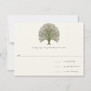 Boda de árbol de grano de madera verde RSVP