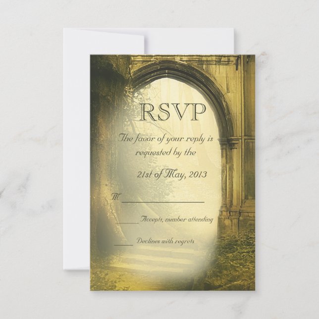 Boda de Arco Forestal Encantada RSVP (Anverso)